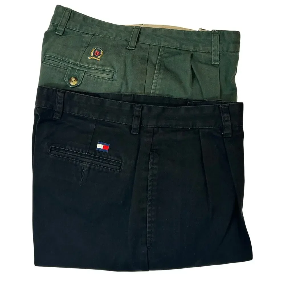 Men’s Bundle‎ Tommy Hilfiger Trouser Black & Green Dress Pants Size 33 32